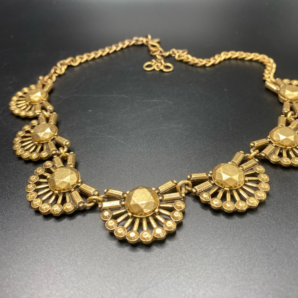 J Crew Brass Statement Necklace